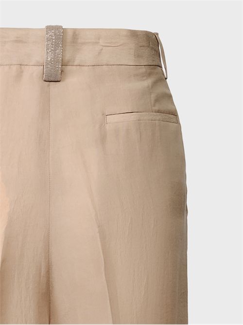 Wide peach touch lyocell trousers with pleats FABIANA FILIPPI | PAD266F367L7850157
